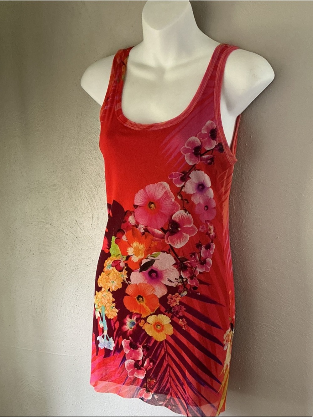 Fuzzi made in Italy mesh 90s floral dress